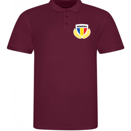 Tricou polo visiniu scut