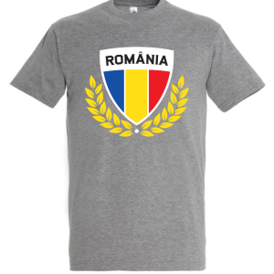 Tricou scut tricolor gri