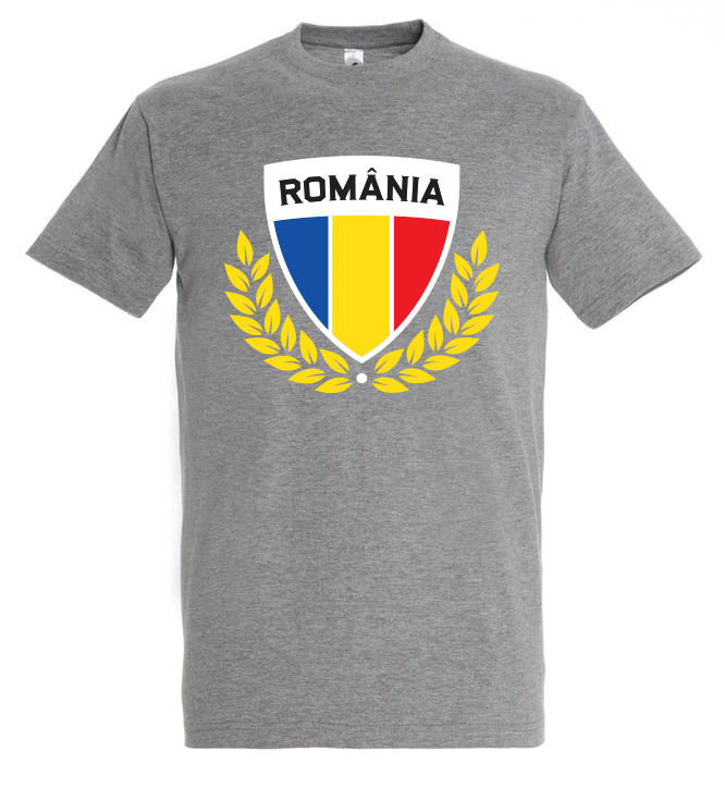 Tricou scut tricolor gri