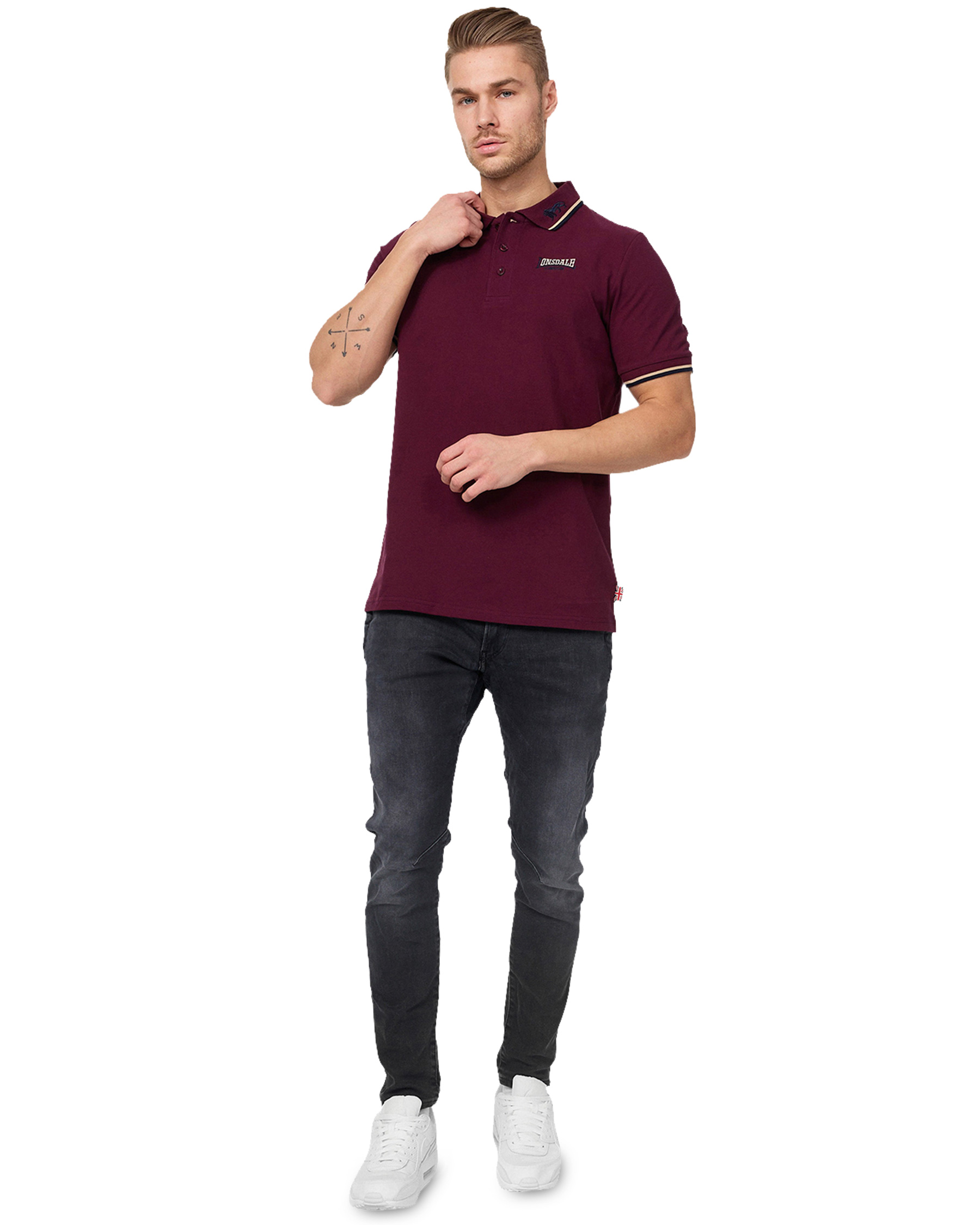 Tricou Lonsdale polo visiniu XXL